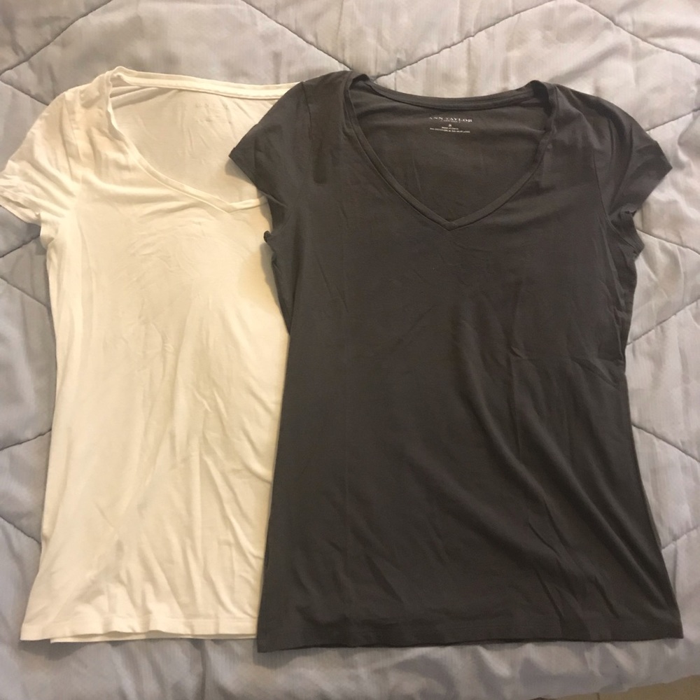 2 Ann Taylor V-neck tees